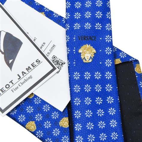 versace krawatte ebay|GIANNI VERSACE Rare tie Blue Medusa logo Geometric pattern .